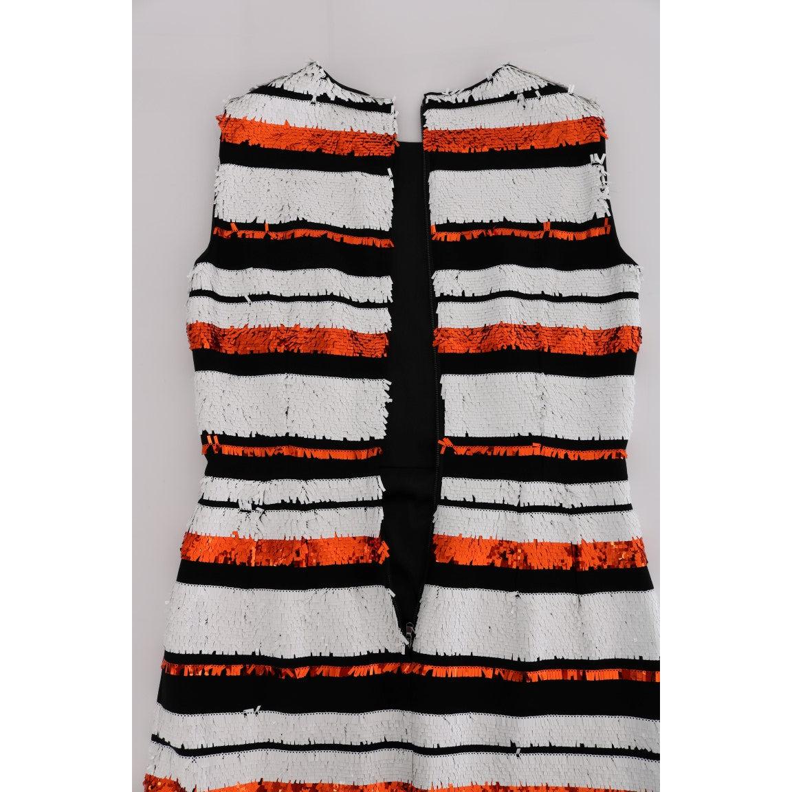 Multicolored Striped Sequined Stretch Dress - coffeewithmee2