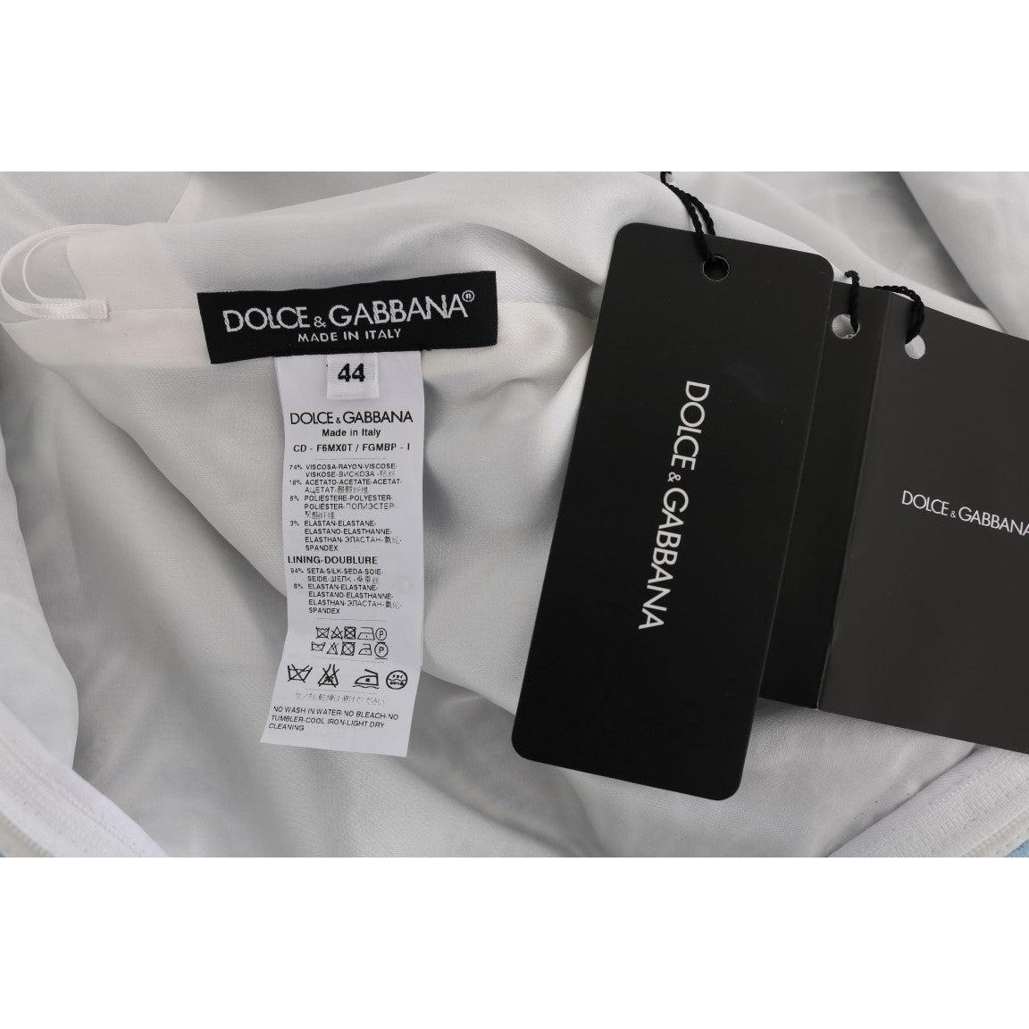 Blue White Floral Ricamo Shift Dress - coffeewithmee2