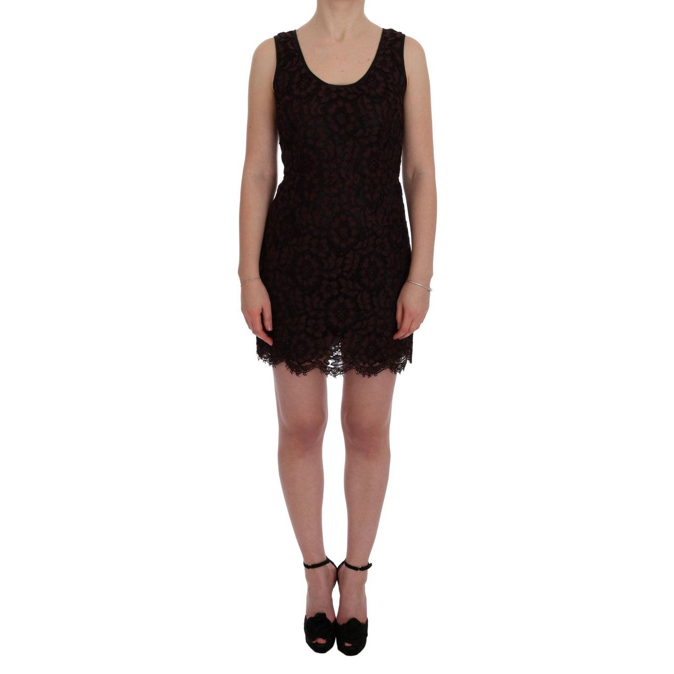 Bordeaux Floral Lace Ricamo Sheath Dress - coffeewithmee2