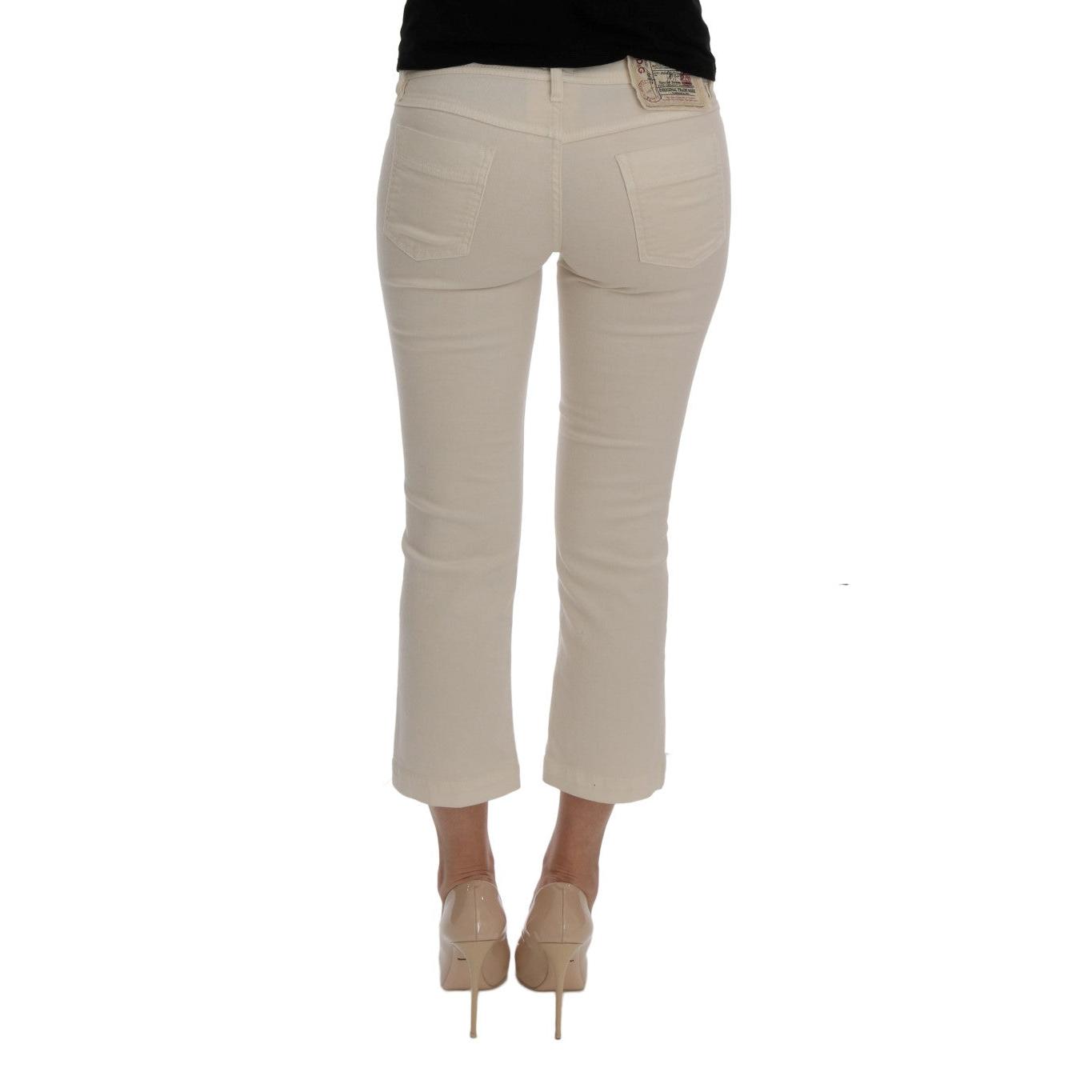 White Cotton GLAMOUR Capri Jeans - coffeewithmee2