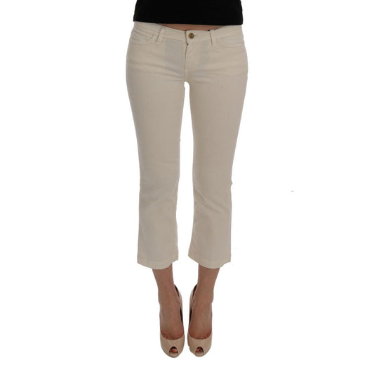 White Cotton GLAMOUR Capri Jeans - coffeewithmee2