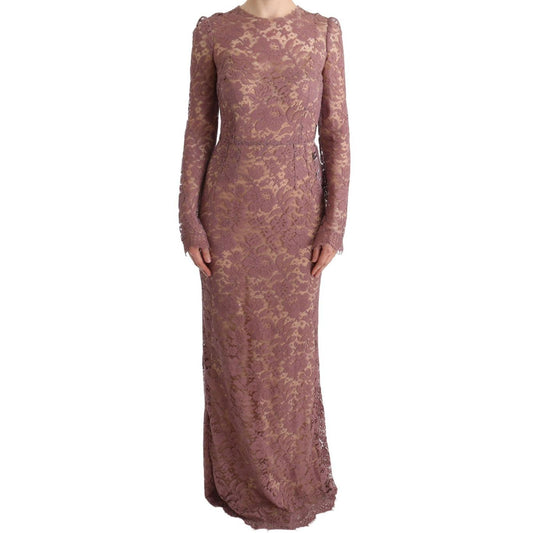 Pink Floral Lace Sheath Long Dress - coffeewithmee2