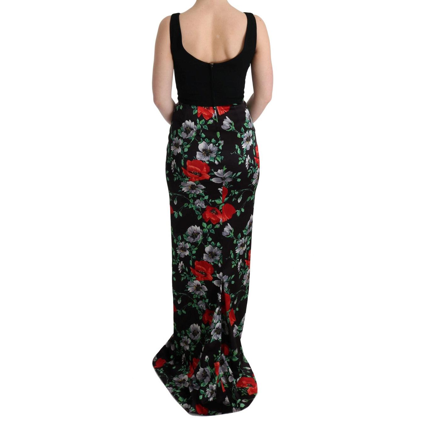 Multicolor Floral Print Stretch Sheath Long Dress - coffeewithmee2