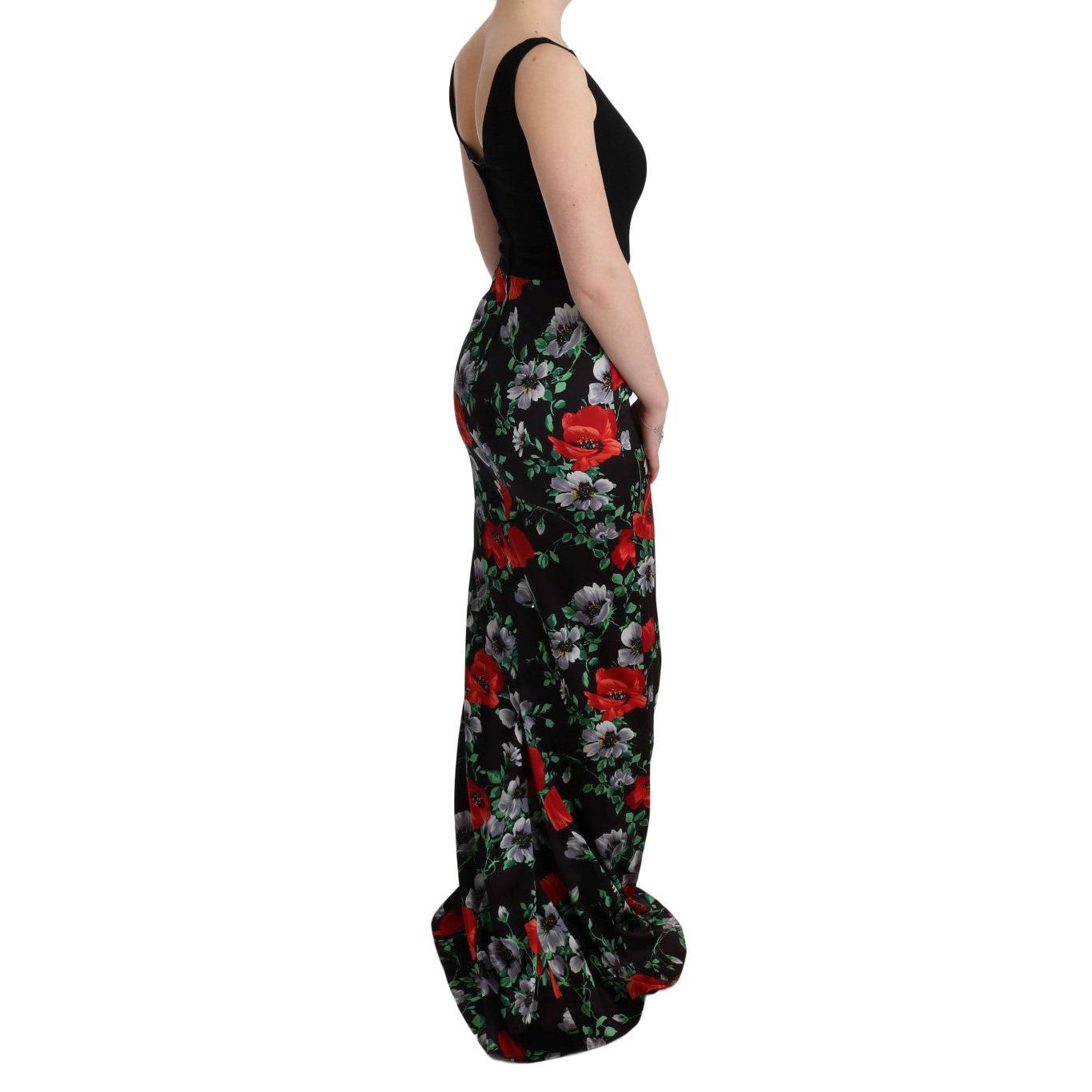 Multicolor Floral Print Stretch Sheath Long Dress - coffeewithmee2