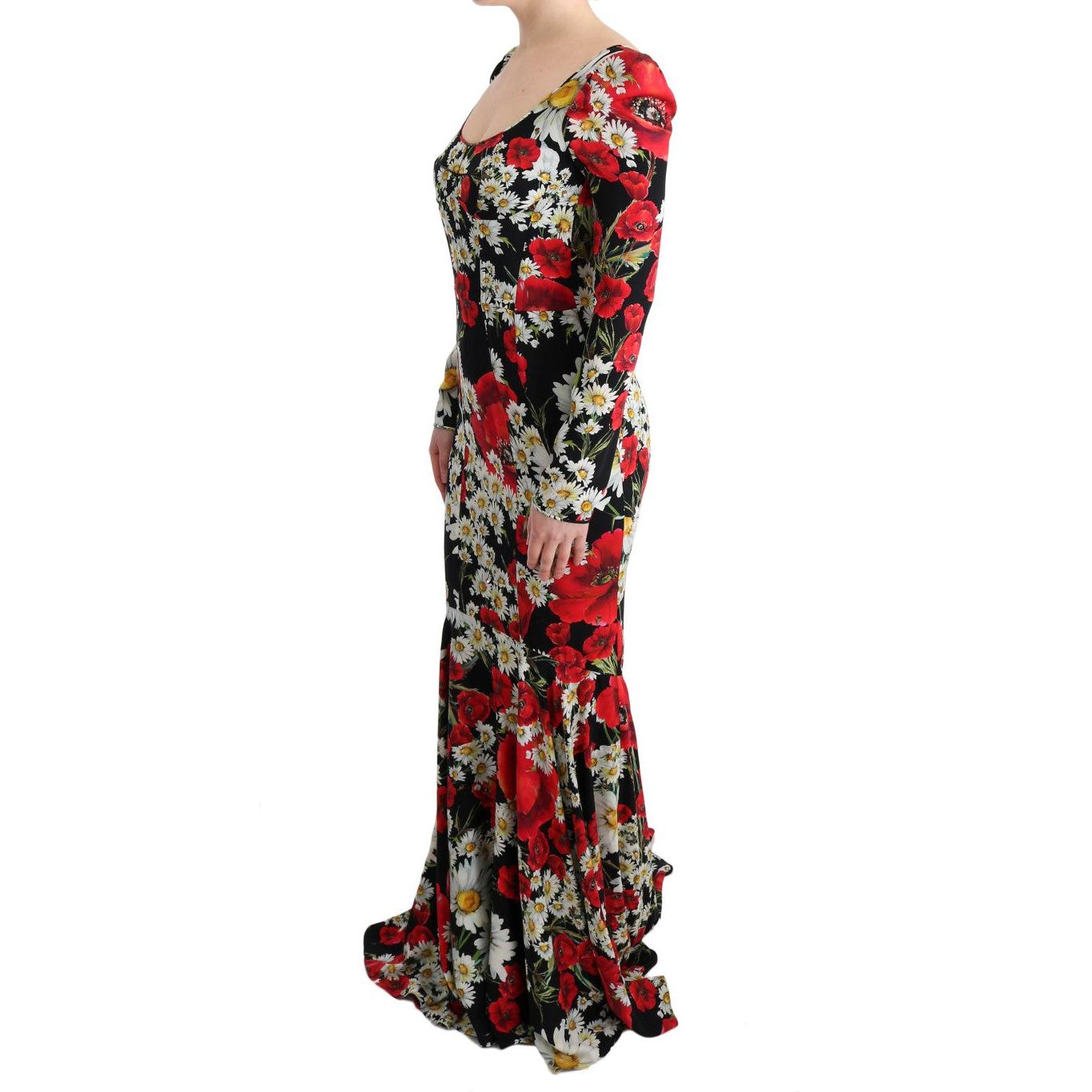 Multicolor Silk Floral Silk Stretch Dress - coffeewithmee2