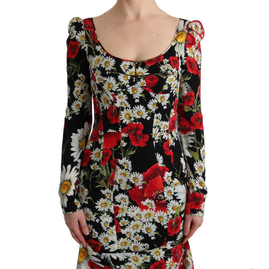 Multicolor Silk Floral Silk Stretch Dress - coffeewithmee2