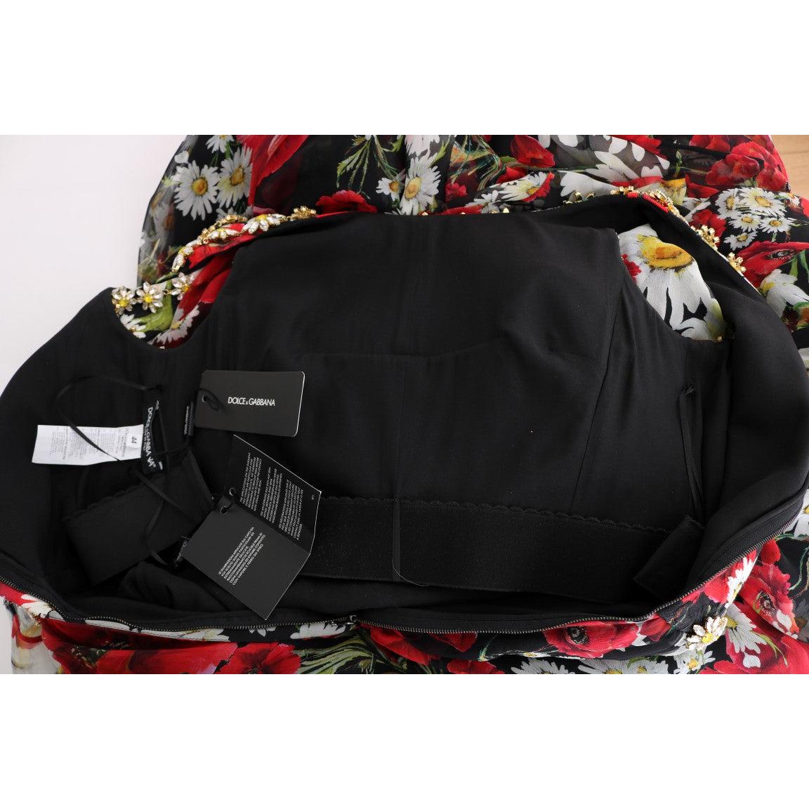 Multicolor Silk Floral Crystal Long Maxi Dress - coffeewithmee2