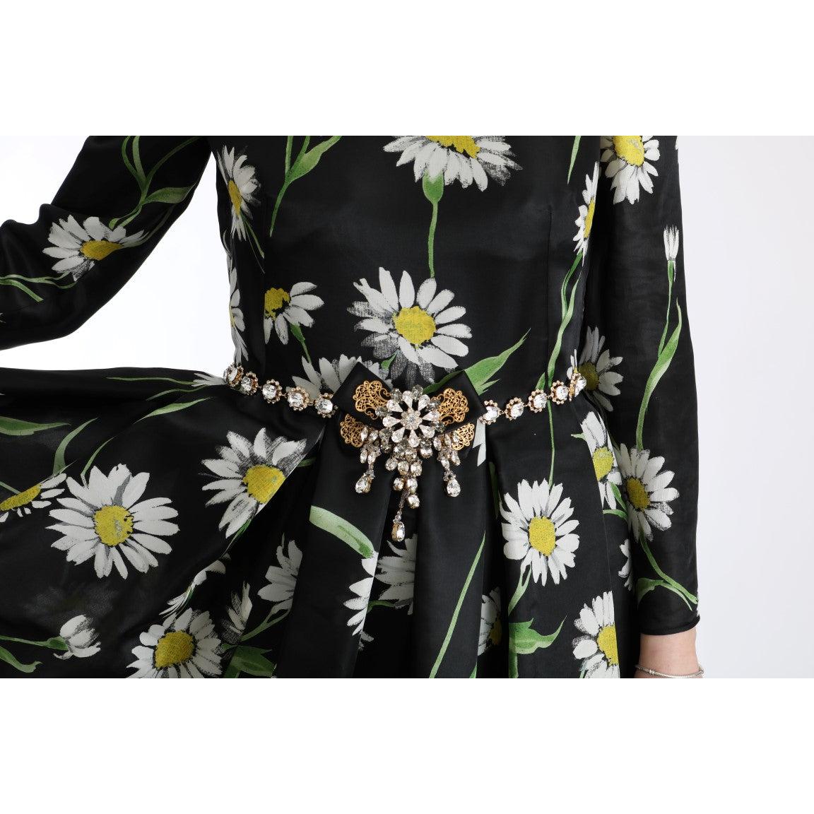 Multicolor Silk Sunflower Print Long Maxi Dress - coffeewithmee2