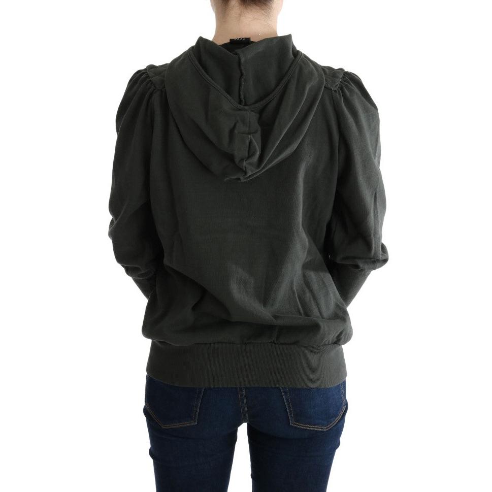 Gray Top Hooded Cotton Zipper Sweater - coffeewithmee2