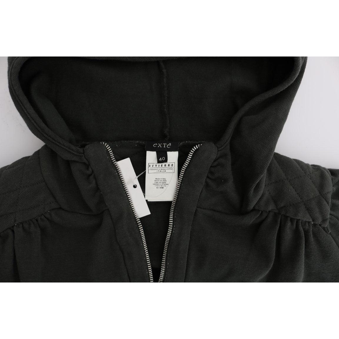 Gray Top Hooded Cotton Zipper Sweater - coffeewithmee2