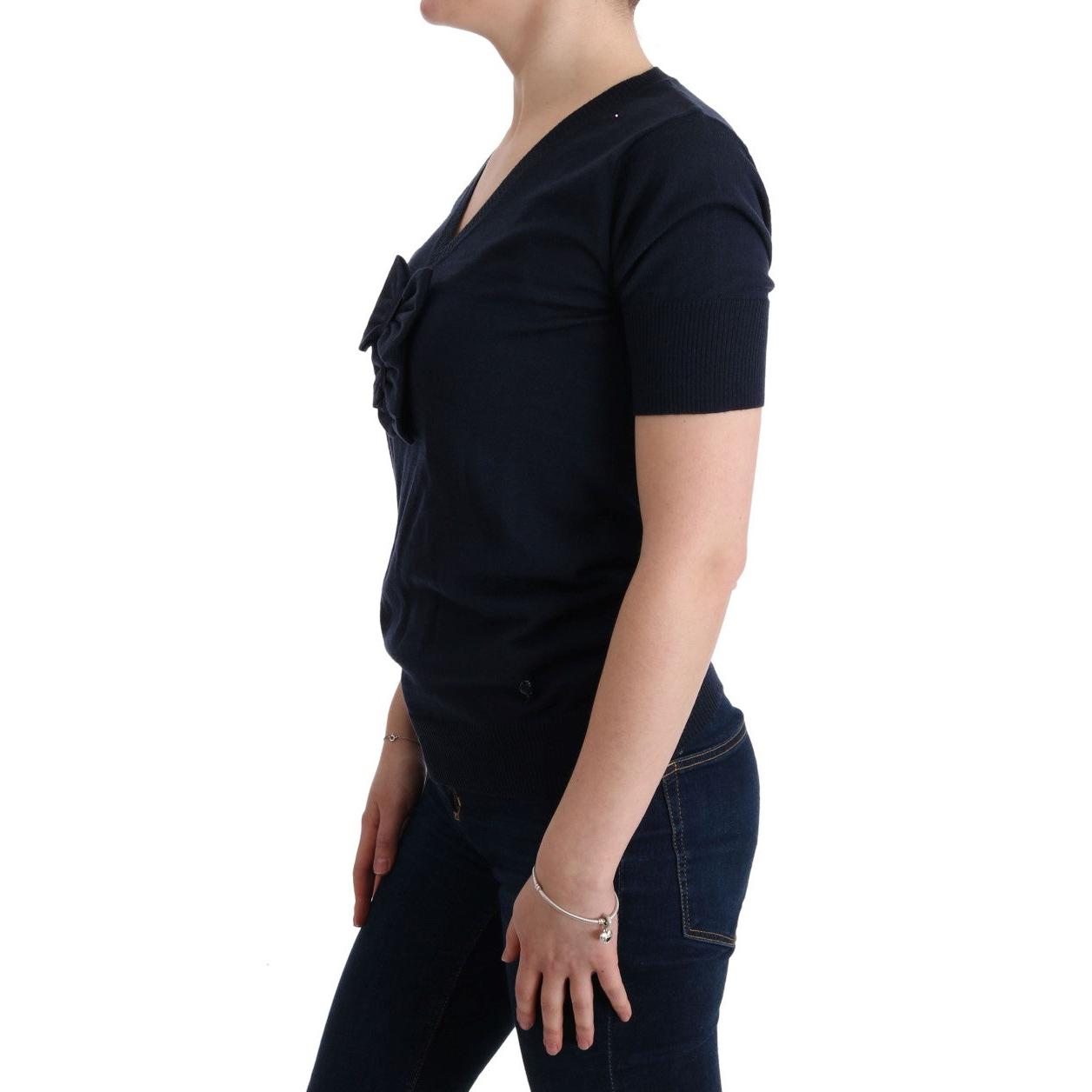 Blue 100% Lana Wool Blouse Top - coffeewithmee2