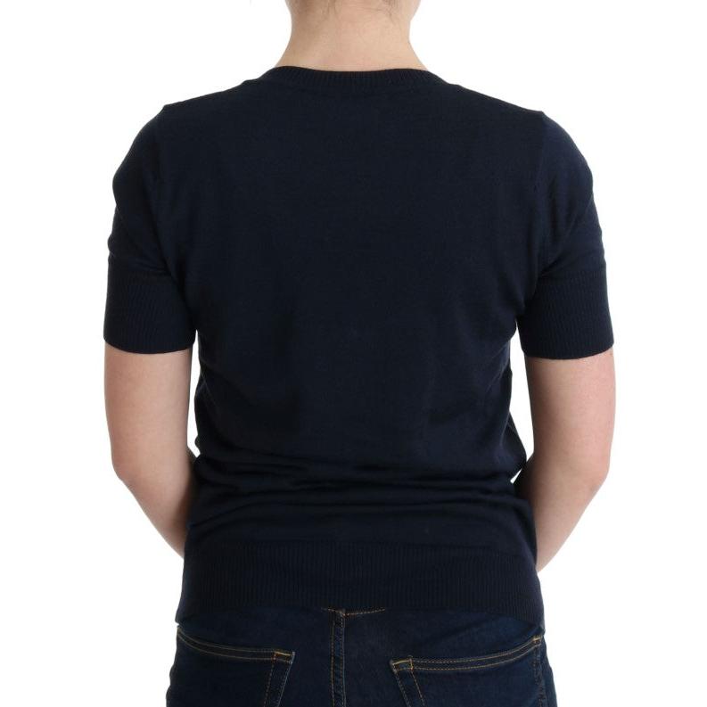 Blue 100% Lana Wool Blouse Top - coffeewithmee2