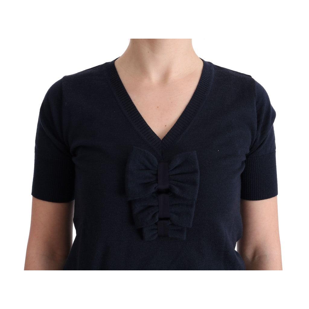 Blue 100% Lana Wool Blouse Top - coffeewithmee2