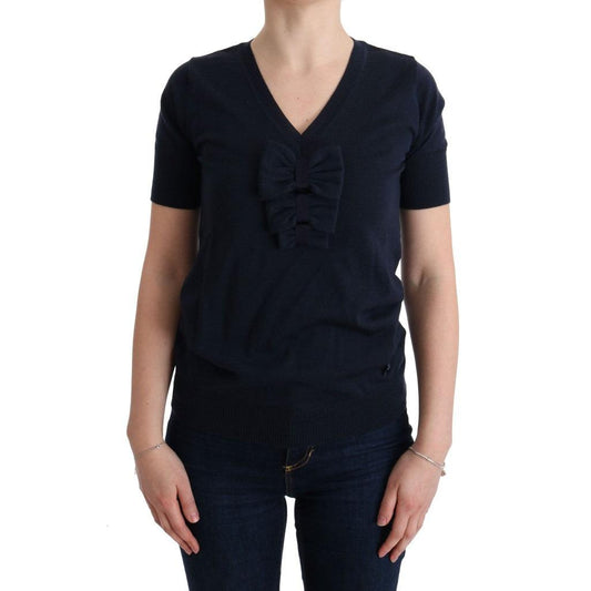 Blue 100% Lana Wool Blouse Top - coffeewithmee2