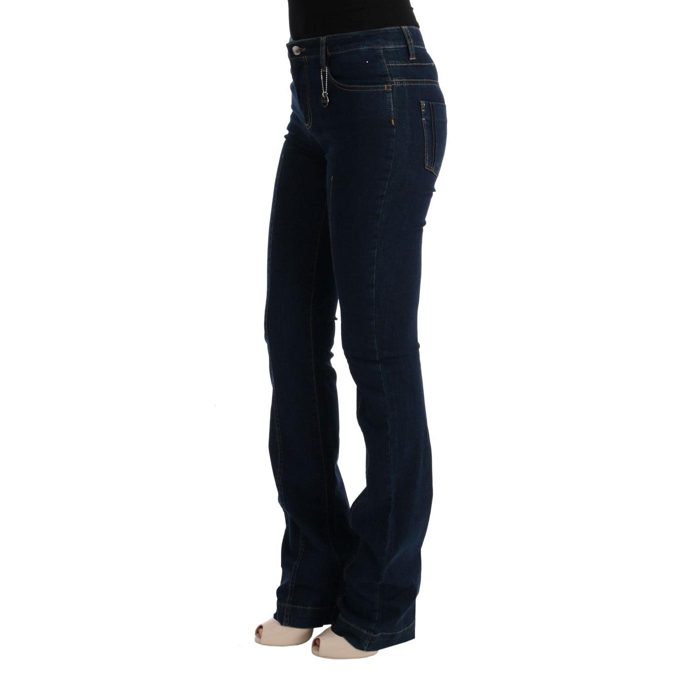 Blue Cotton Bootcut Flared Jeans - coffeewithmee2