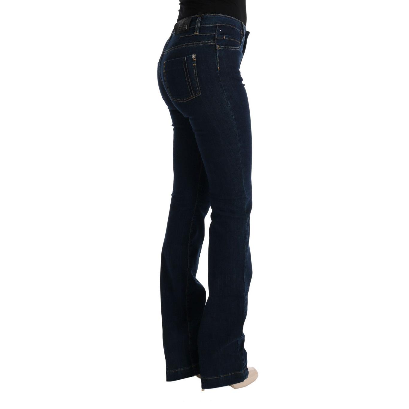 Blue Cotton Bootcut Flared Jeans - coffeewithmee2