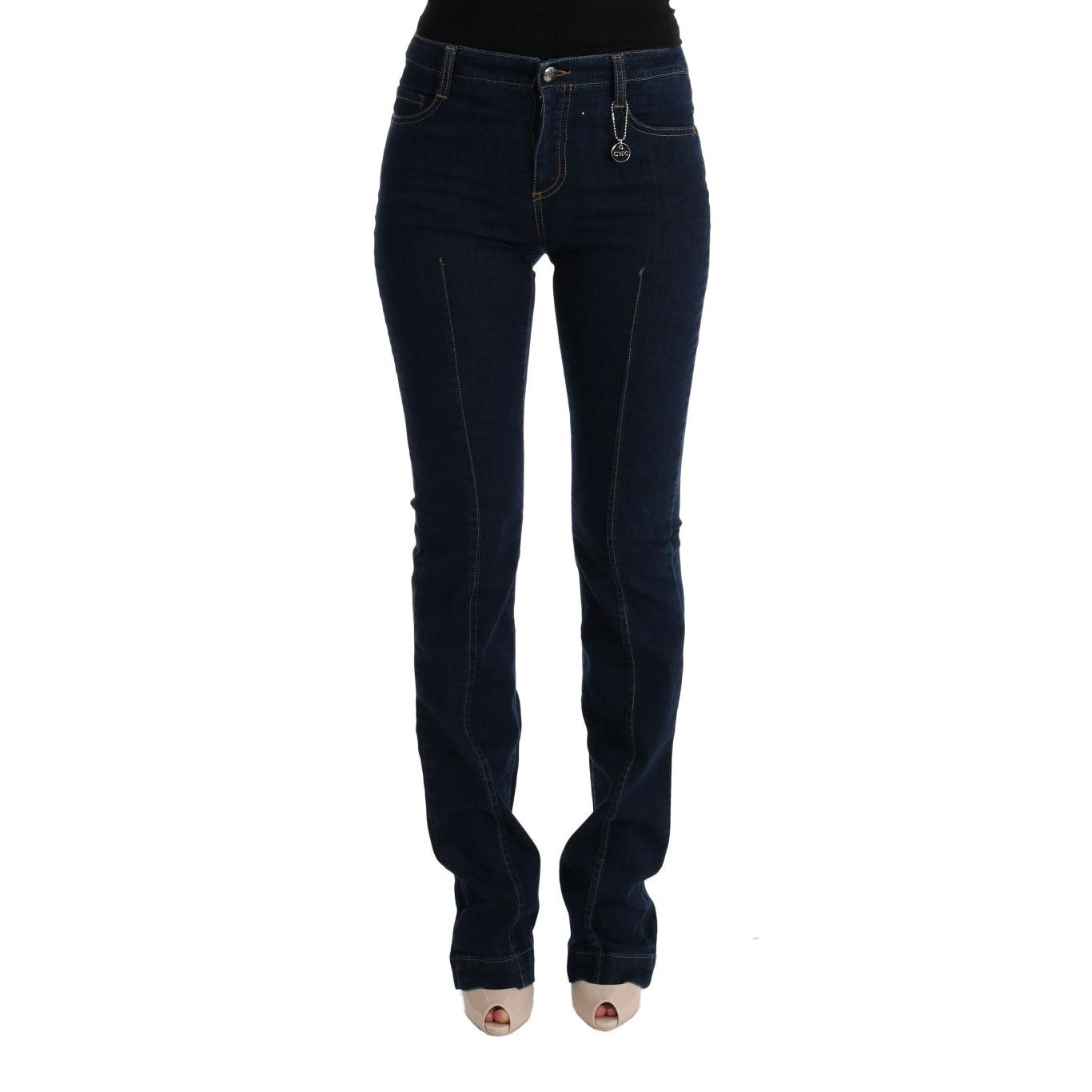 Blue Cotton Bootcut Flared Jeans - coffeewithmee2