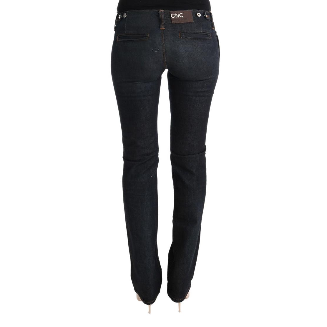 Gray Cotton Slim Flared Jeans - coffeewithmee2