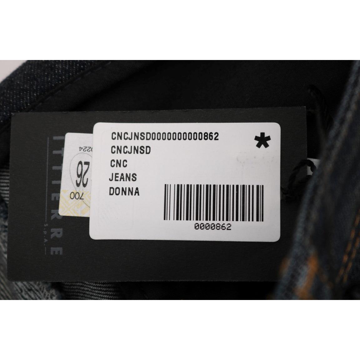 Gray Cotton Slim Flared Jeans - coffeewithmee2