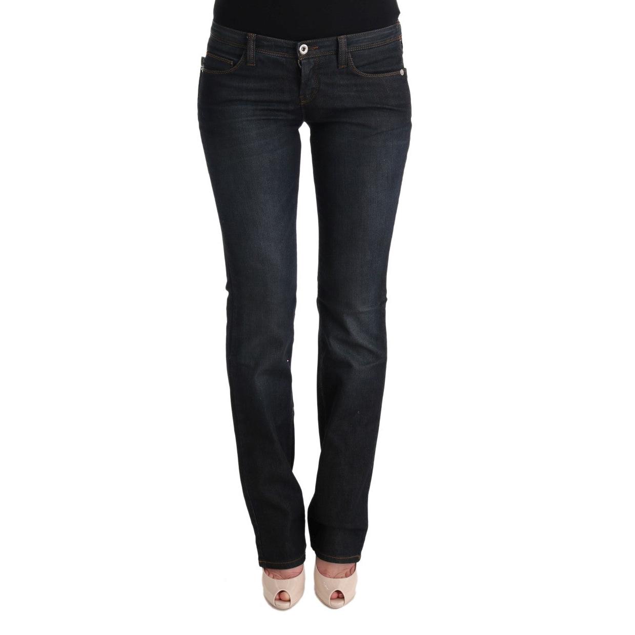 Gray Cotton Slim Flared Jeans - coffeewithmee2