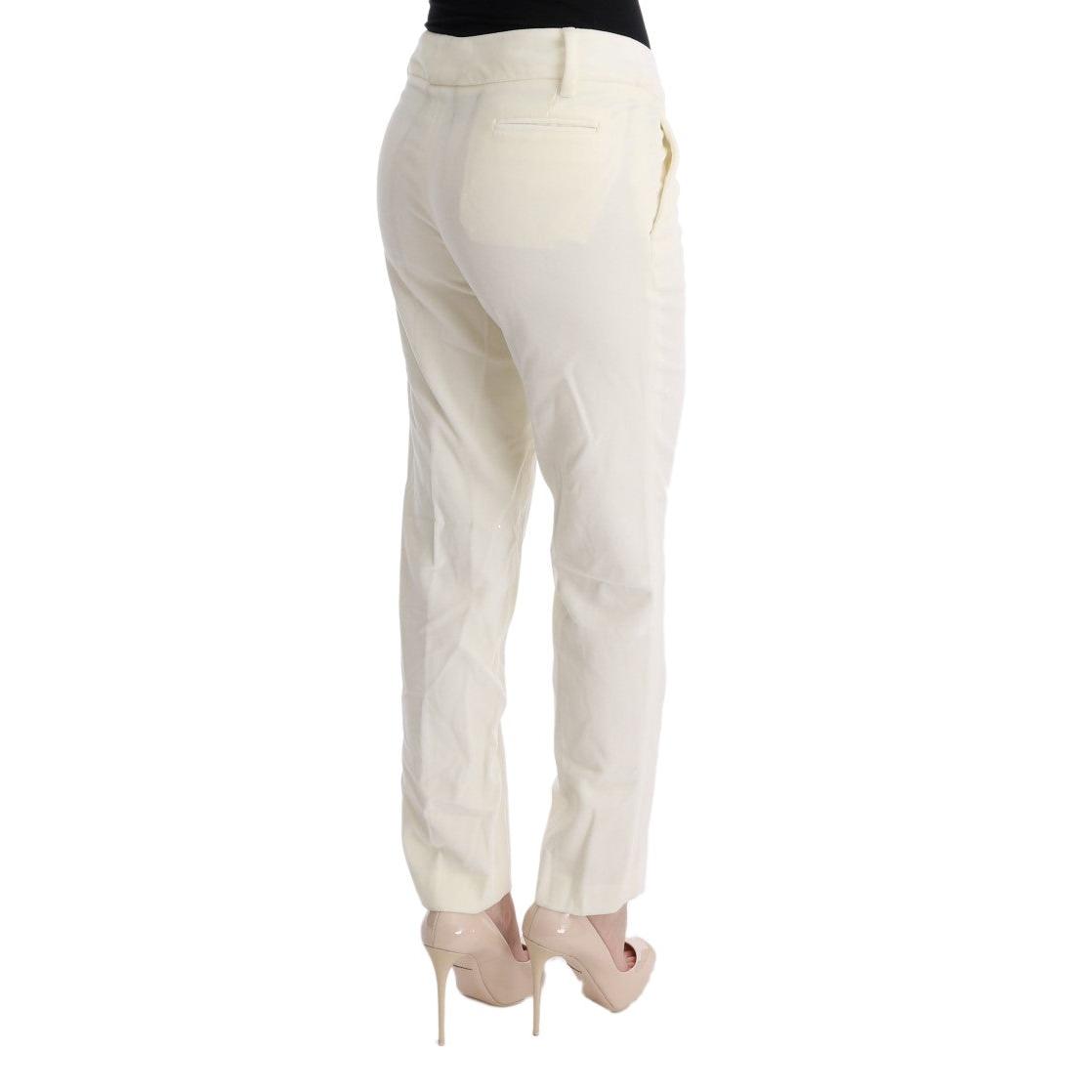 White Cotton Regular Fit Casual Pants - coffeewithmee2
