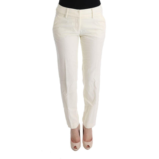 White Cotton Regular Fit Casual Pants - coffeewithmee2