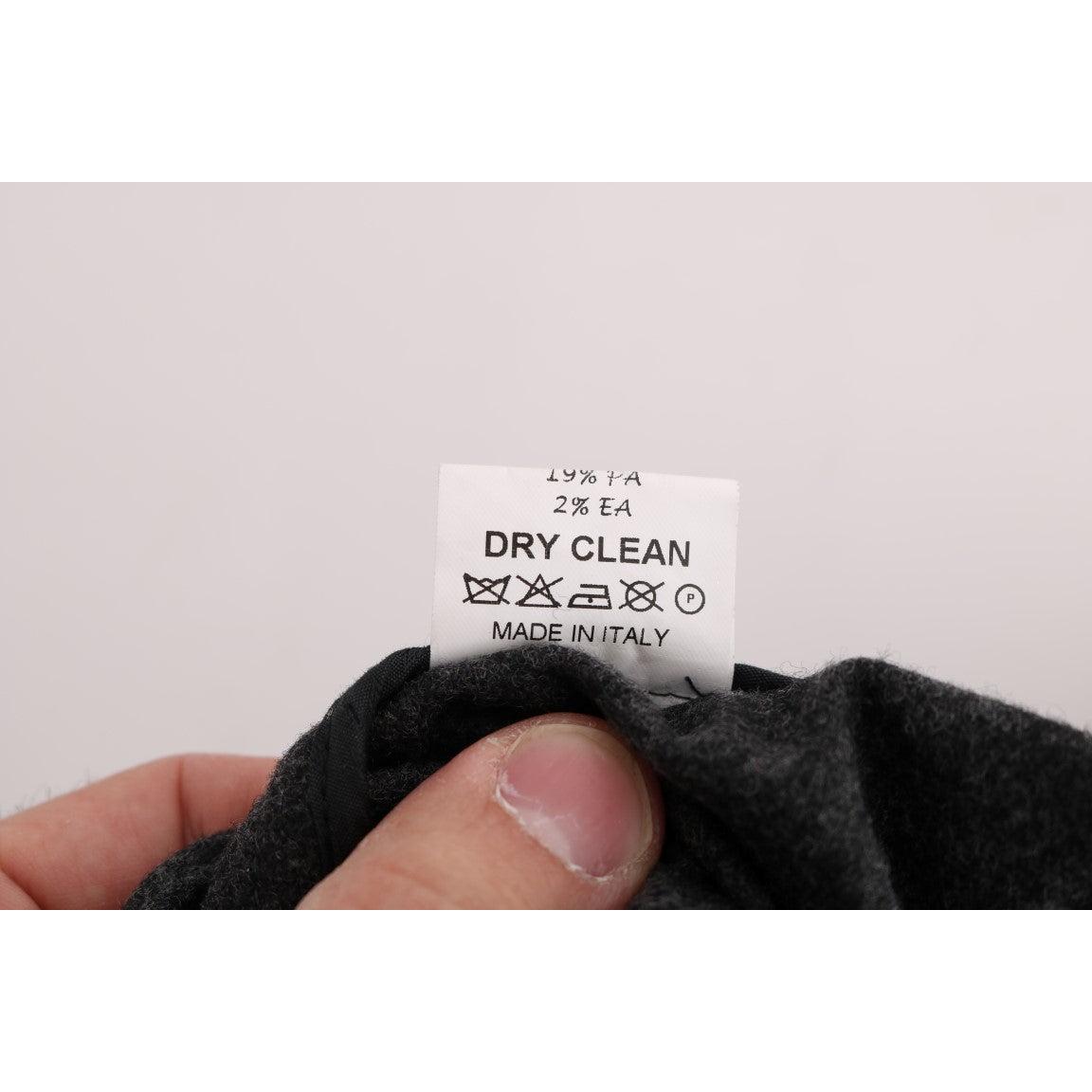 Gray Virgin Wool Skinny Casual Pants - coffeewithmee2