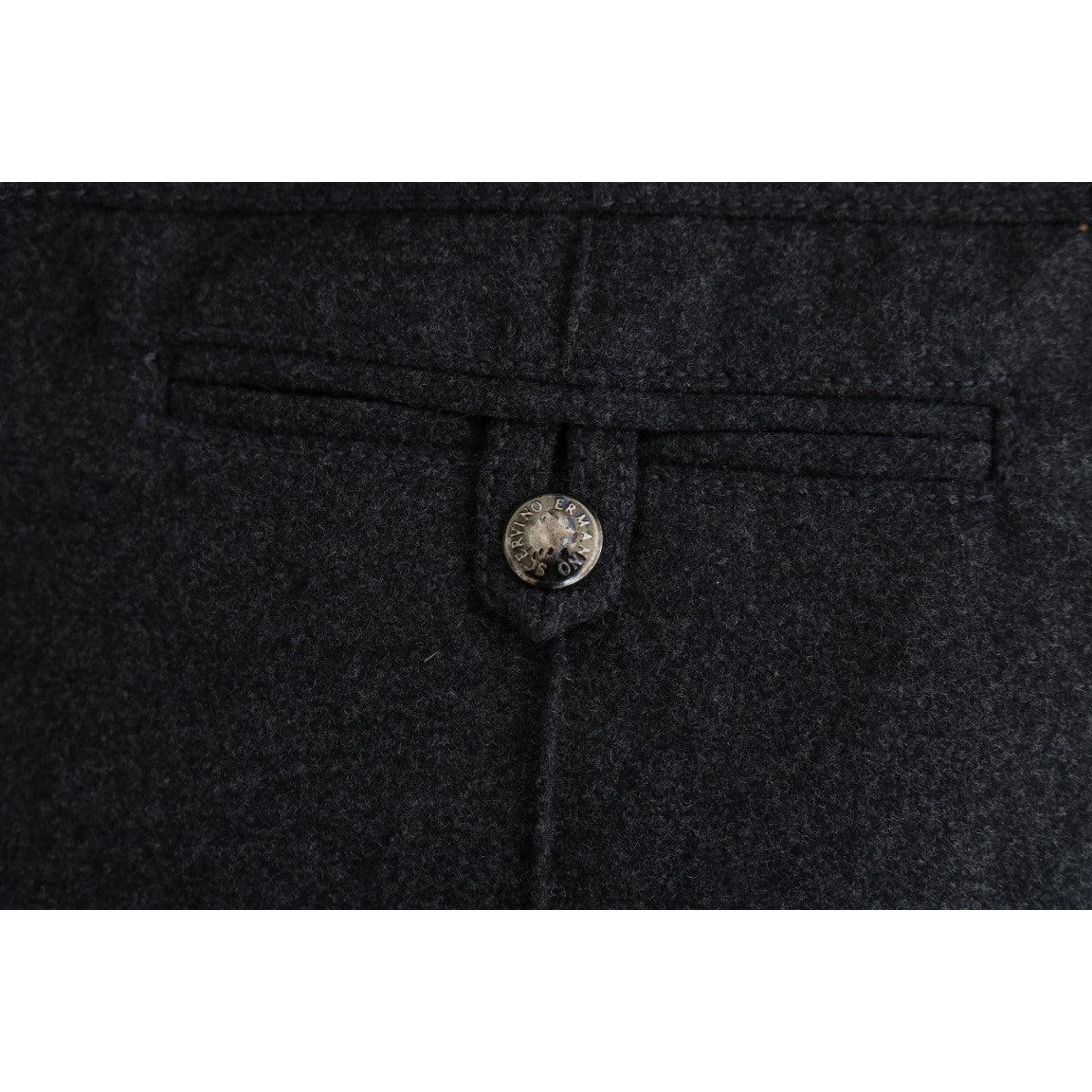 Gray Virgin Wool Skinny Casual Pants - coffeewithmee2