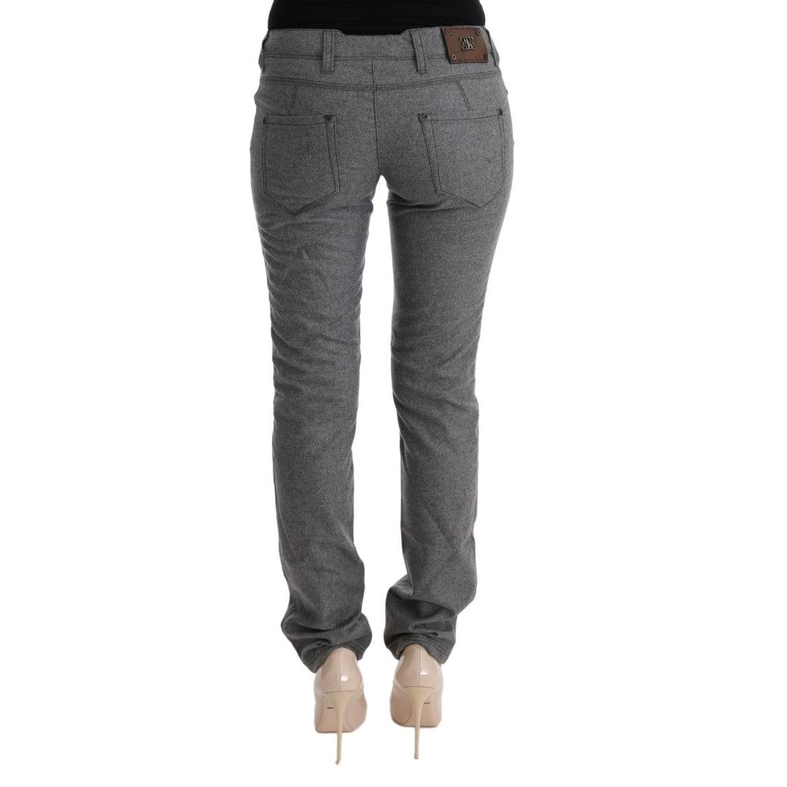 Gray Virgin Wool Skinny Casual Pants - coffeewithmee2