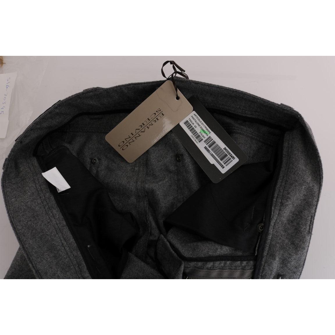 Gray Virgin Wool Skinny Casual Pants - coffeewithmee2