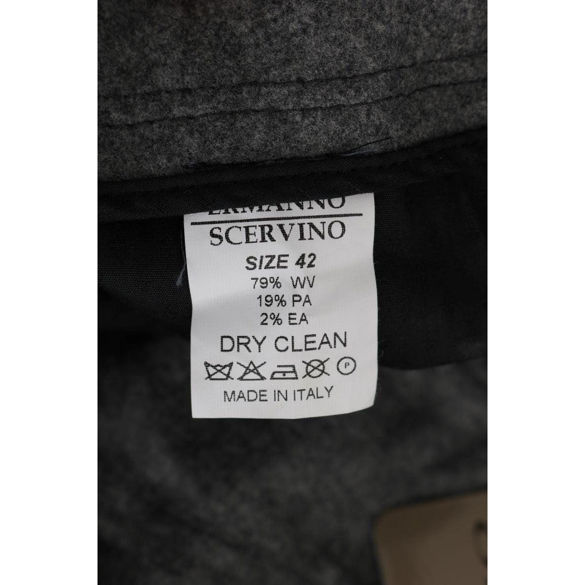 Gray Virgin Wool Skinny Casual Pants - coffeewithmee2