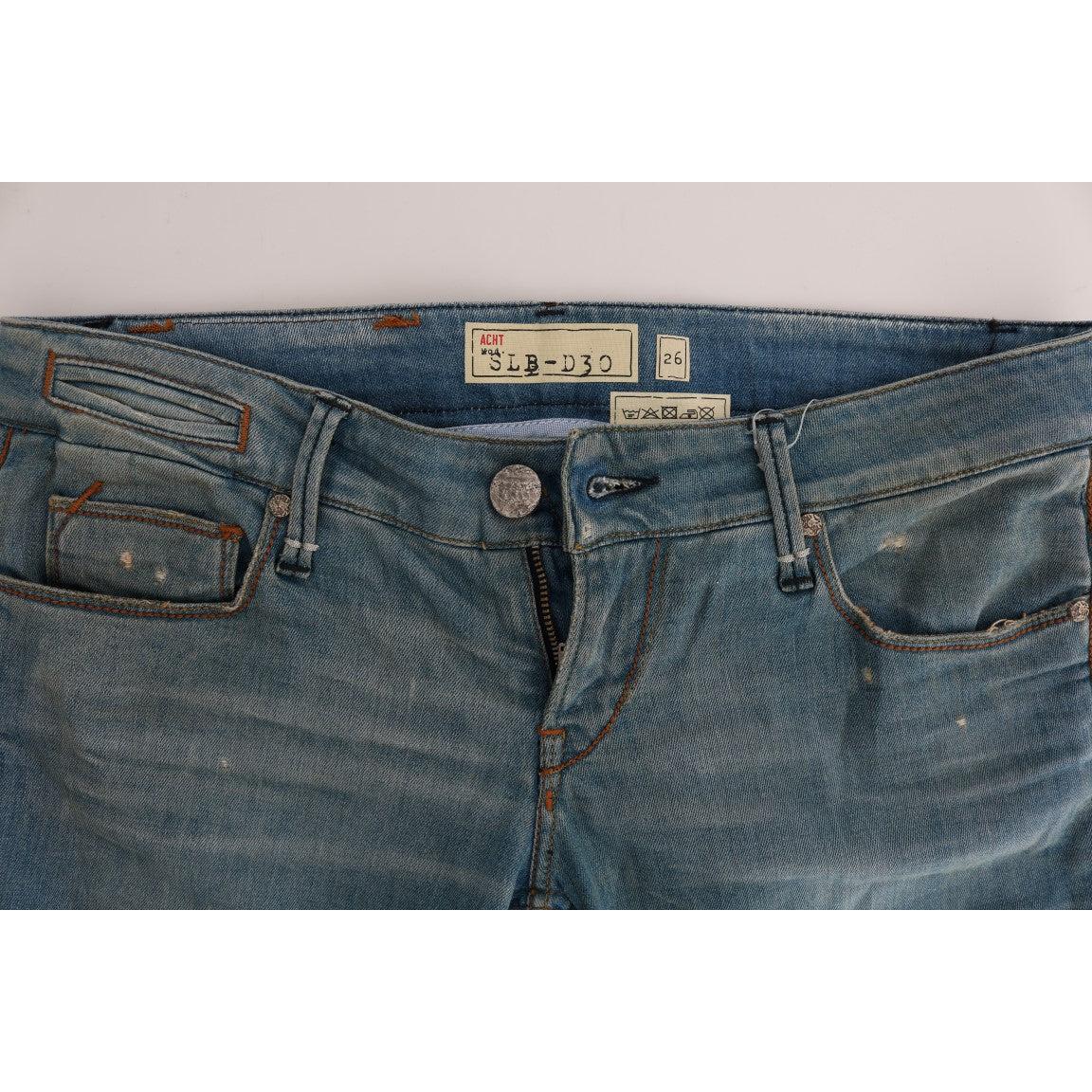 Blue Denim Cotton Bottoms Slim Fit Jeans - coffeewithmee2