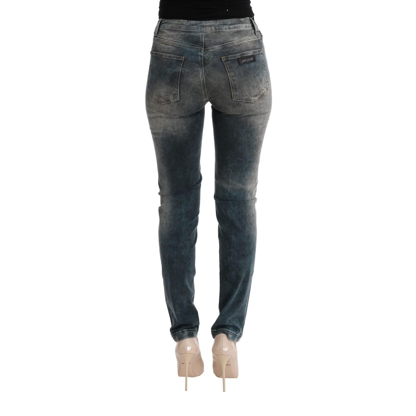 Blue Wash Cotton Blend Slim Fit Jeans - coffeewithmee2