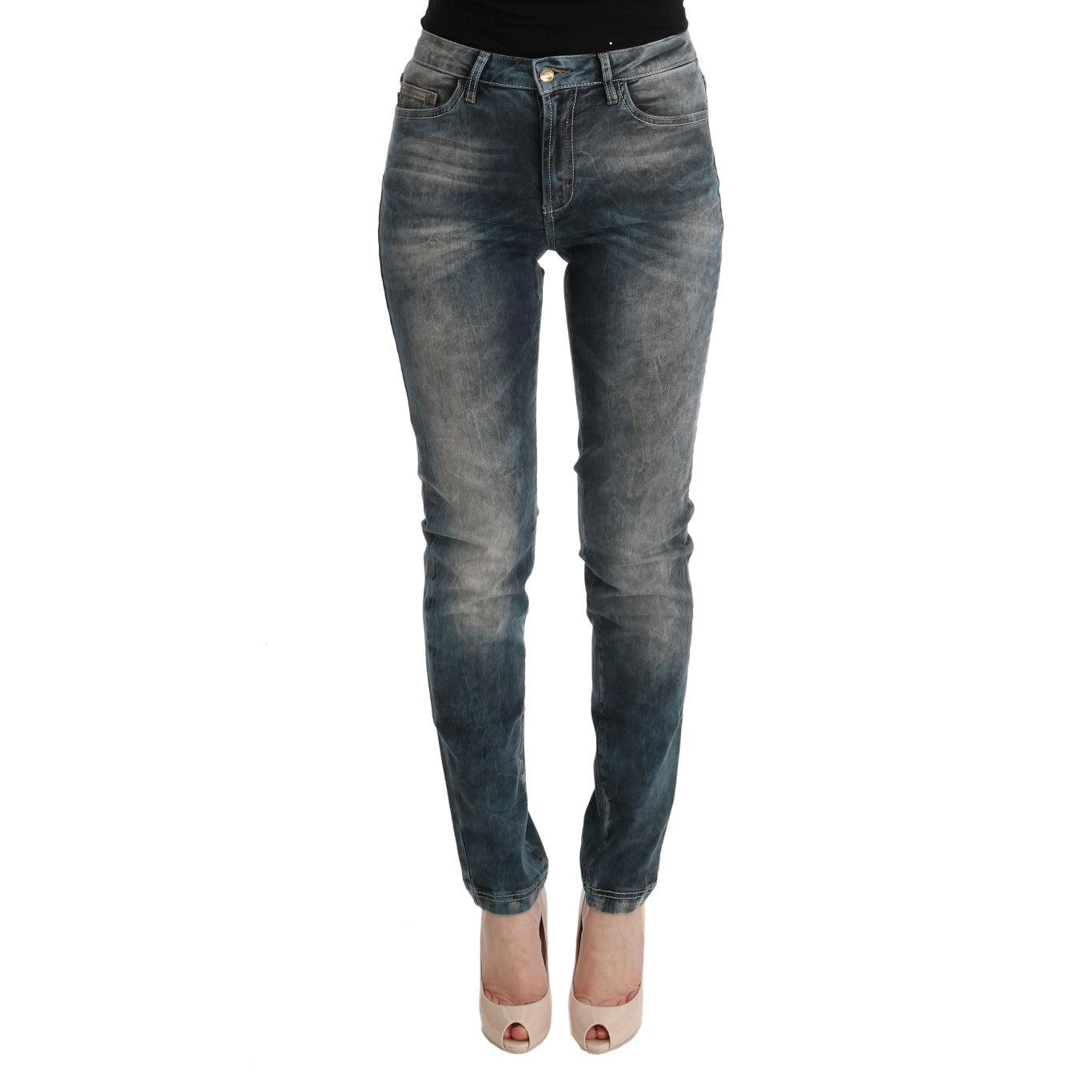 Blue Wash Cotton Blend Slim Fit Jeans - coffeewithmee2