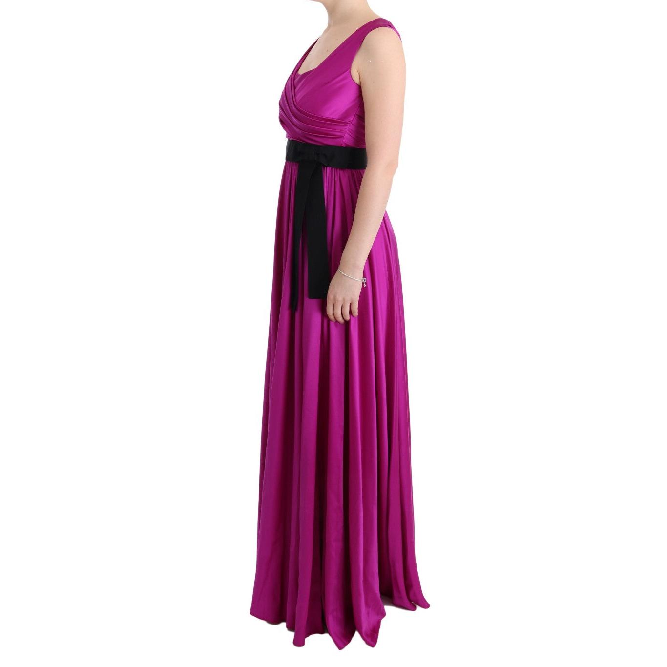 Pink Silk Stretch Shift Long Dress - coffeewithmee2