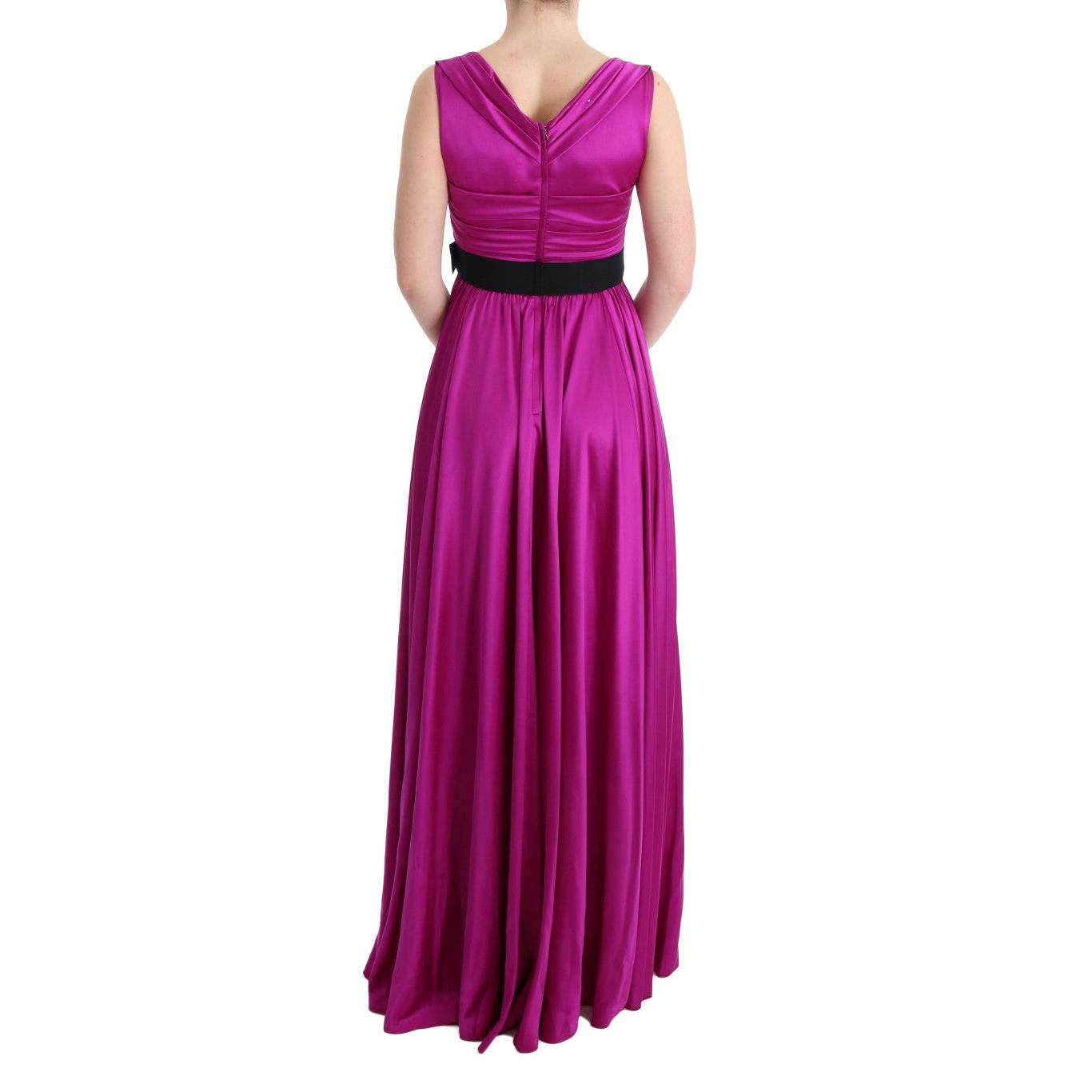 Pink Silk Stretch Shift Long Dress - coffeewithmee2