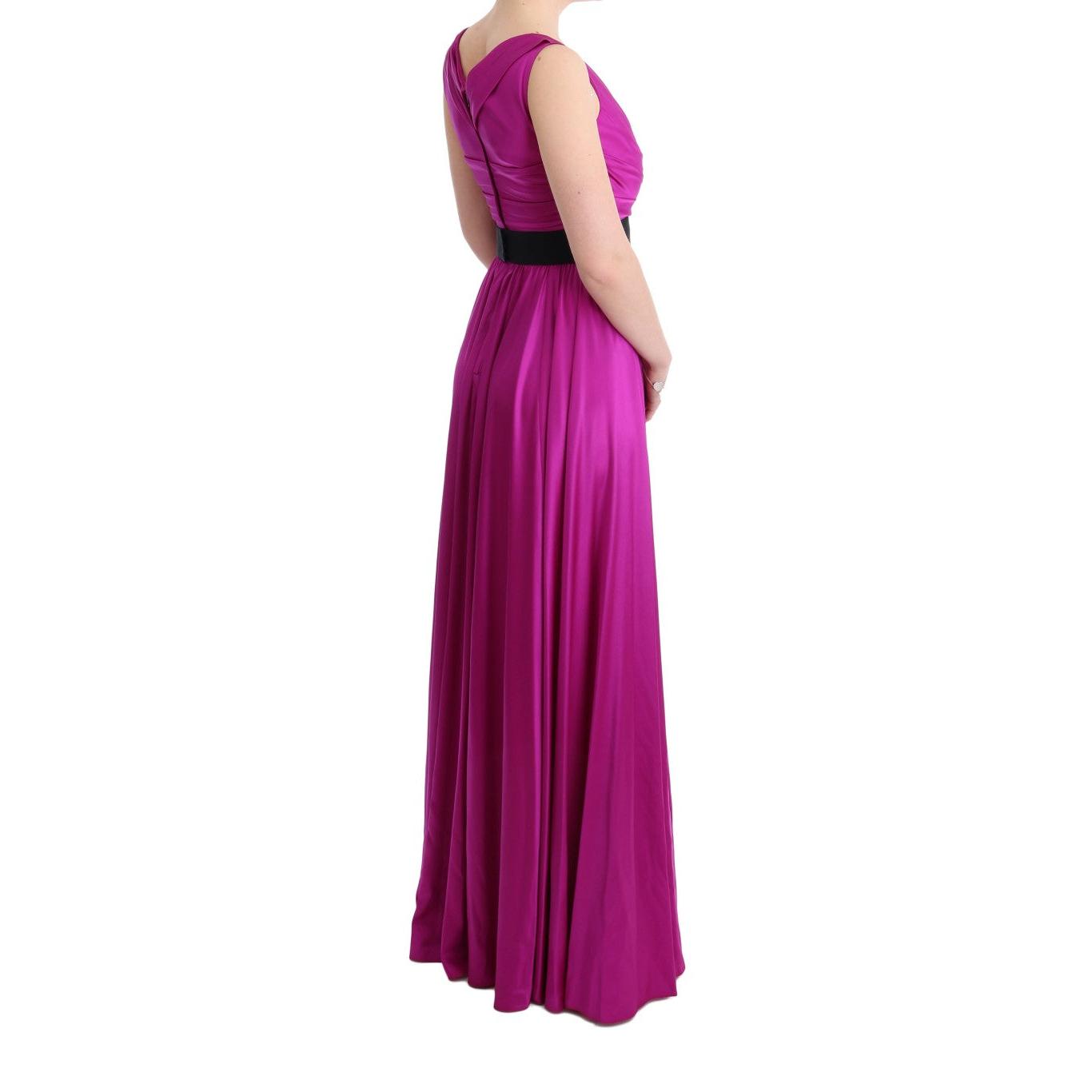 Pink Silk Stretch Shift Long Dress - coffeewithmee2