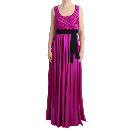 Pink Silk Stretch Shift Long Dress - coffeewithmee2