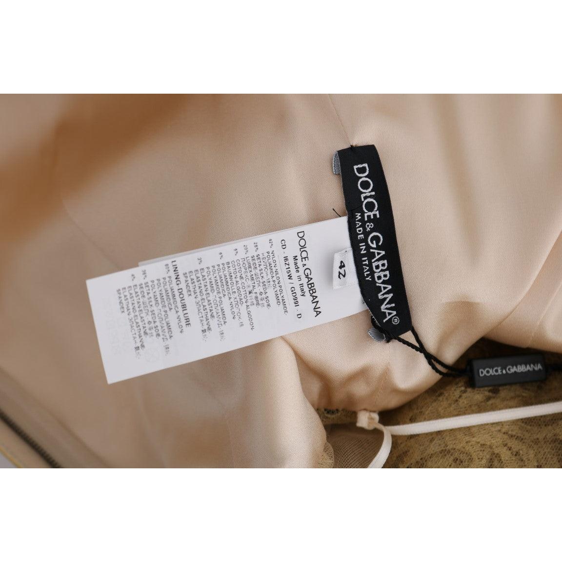 Gold Black Floral Lace Dress - coffeewithmee2