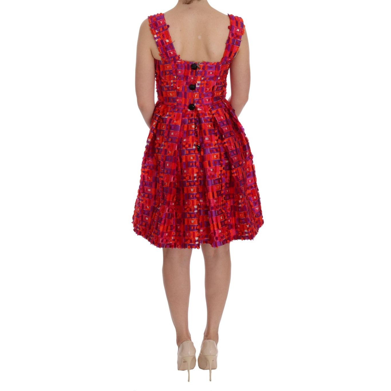 Pink Patterned A-line Above Knees Dress - coffeewithmee2