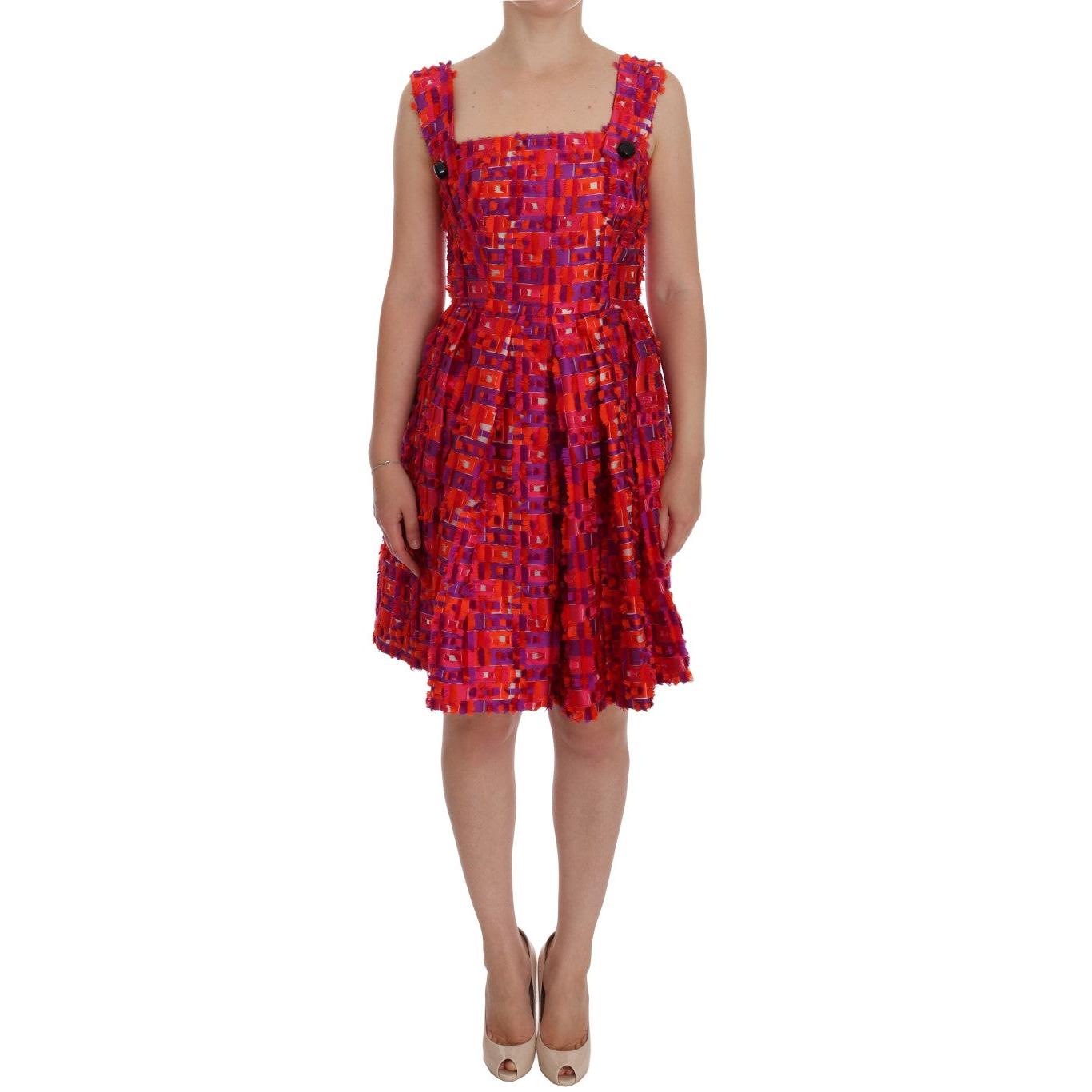 Pink Patterned A-line Above Knees Dress - coffeewithmee2