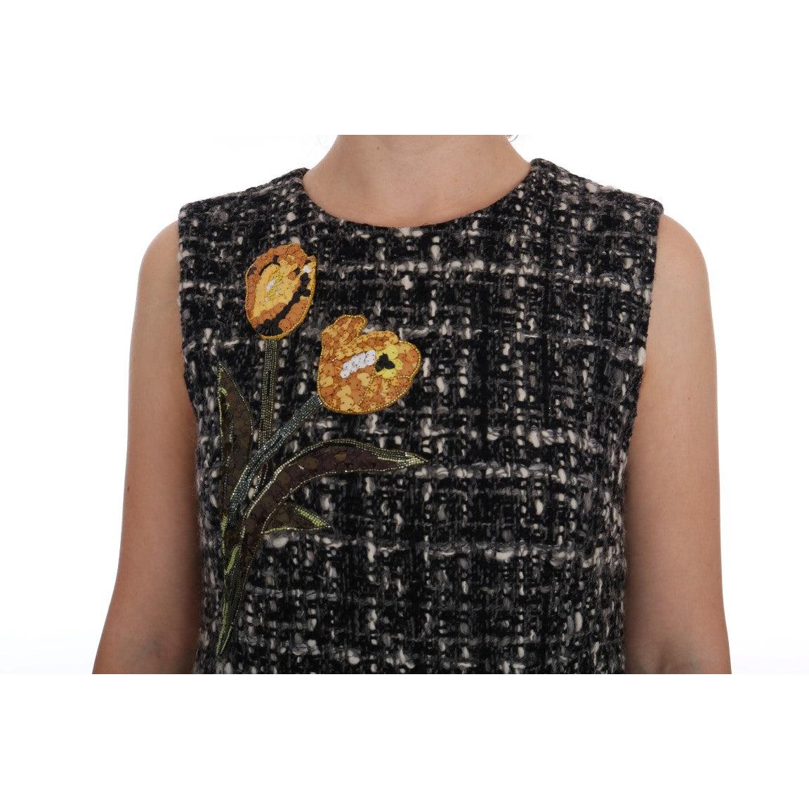 Gray Wool Short Crystal Teddy Bear Dress - coffeewithmee2