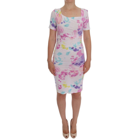 White Printed Pencil Sheath Dress - coffeewithmee2