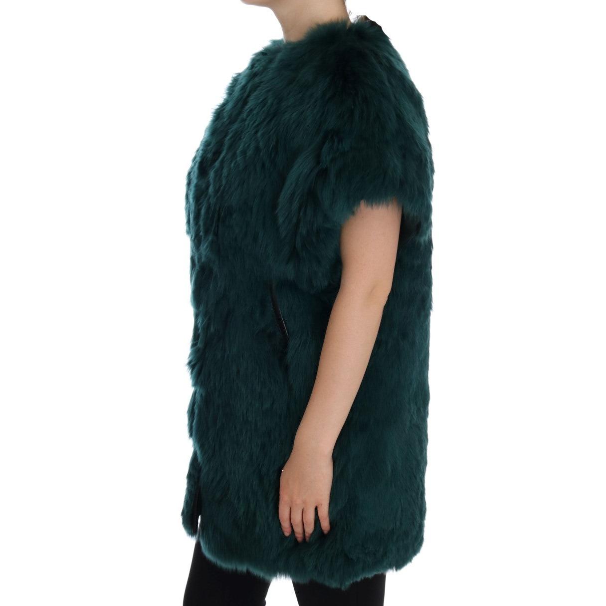 Green Alpaca Fur Vest Sleeveless Jacket - coffeewithmee2