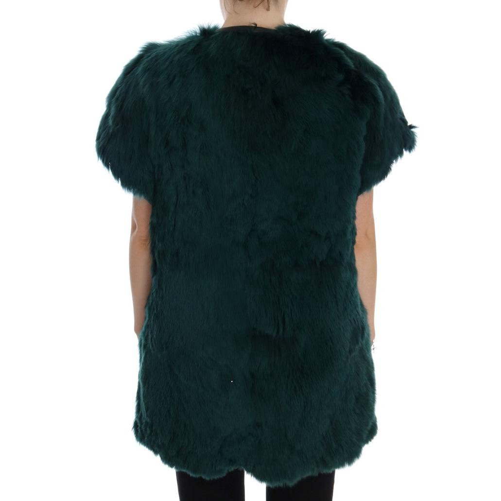 Green Alpaca Fur Vest Sleeveless Jacket - coffeewithmee2