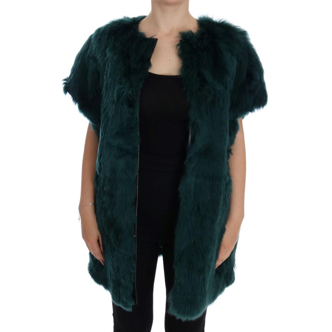 Green Alpaca Fur Vest Sleeveless Jacket - coffeewithmee2