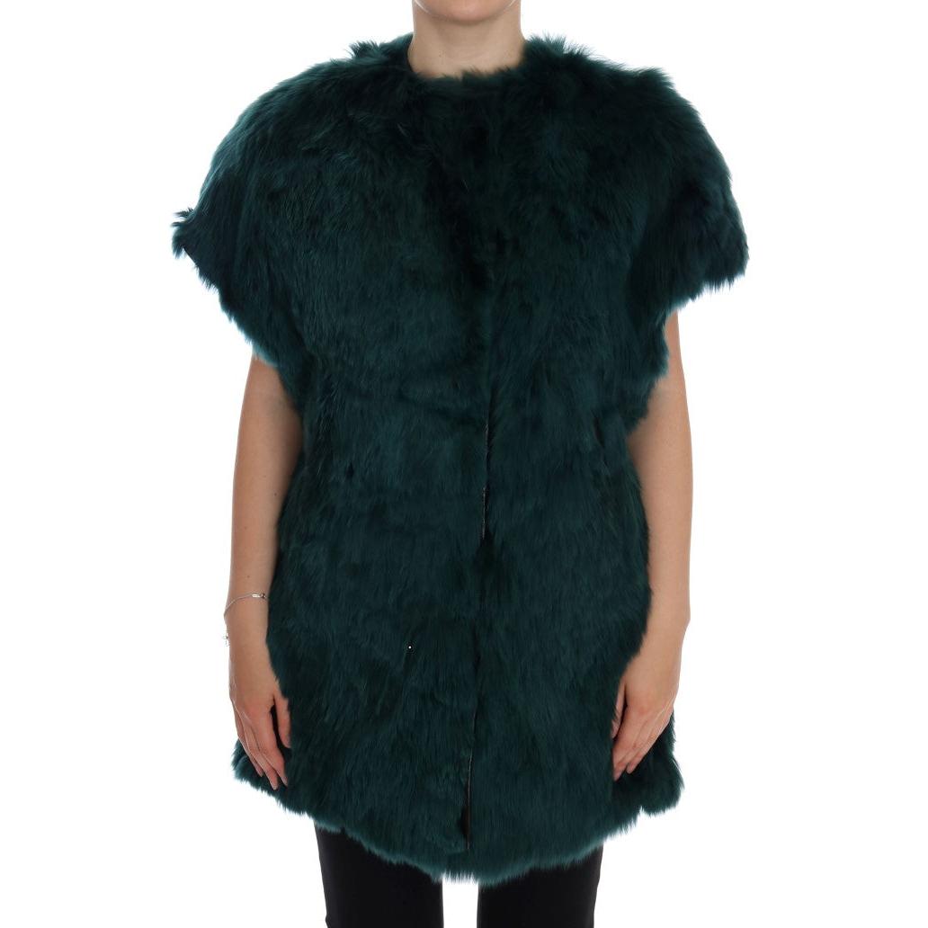 Green Alpaca Fur Vest Sleeveless Jacket - coffeewithmee2