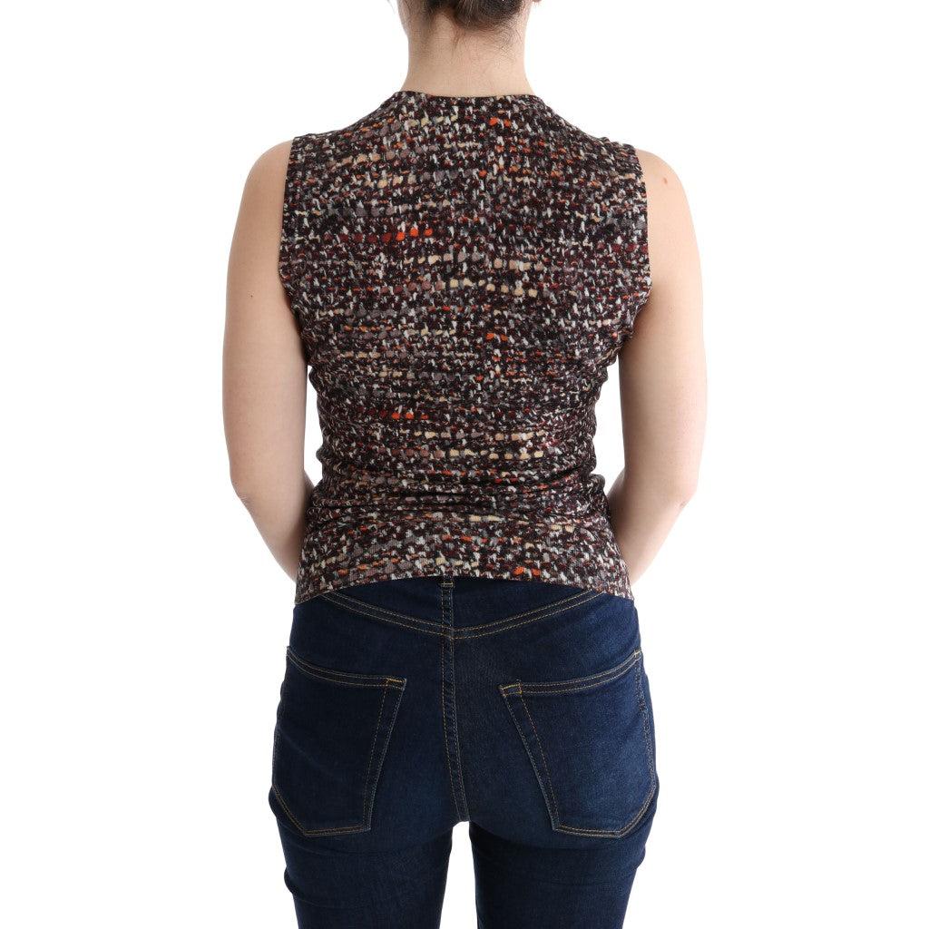 Multicolor Print Knit Top Wool T-shirt - coffeewithmee2