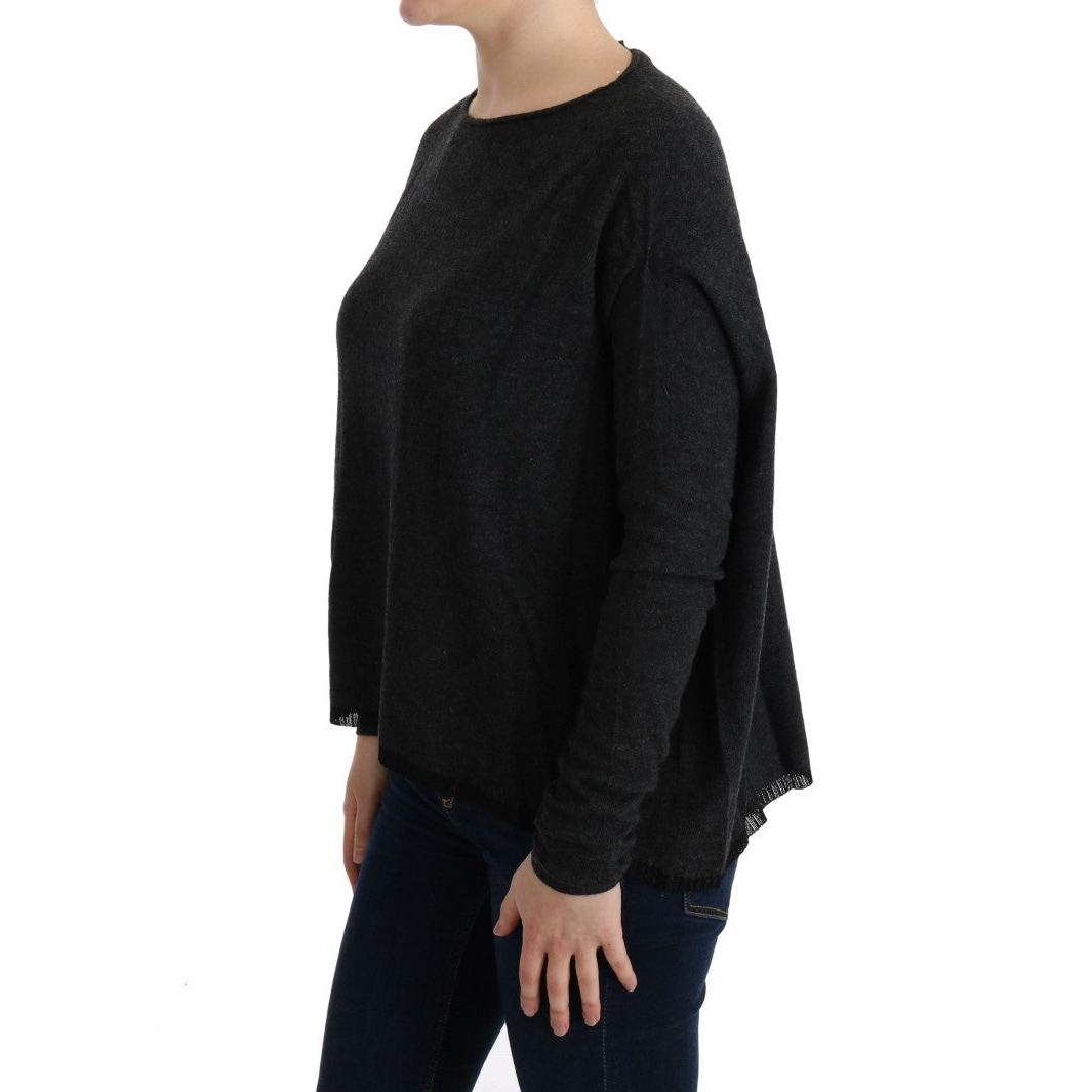 Gray Viscose Knitted Sweater - coffeewithmee2