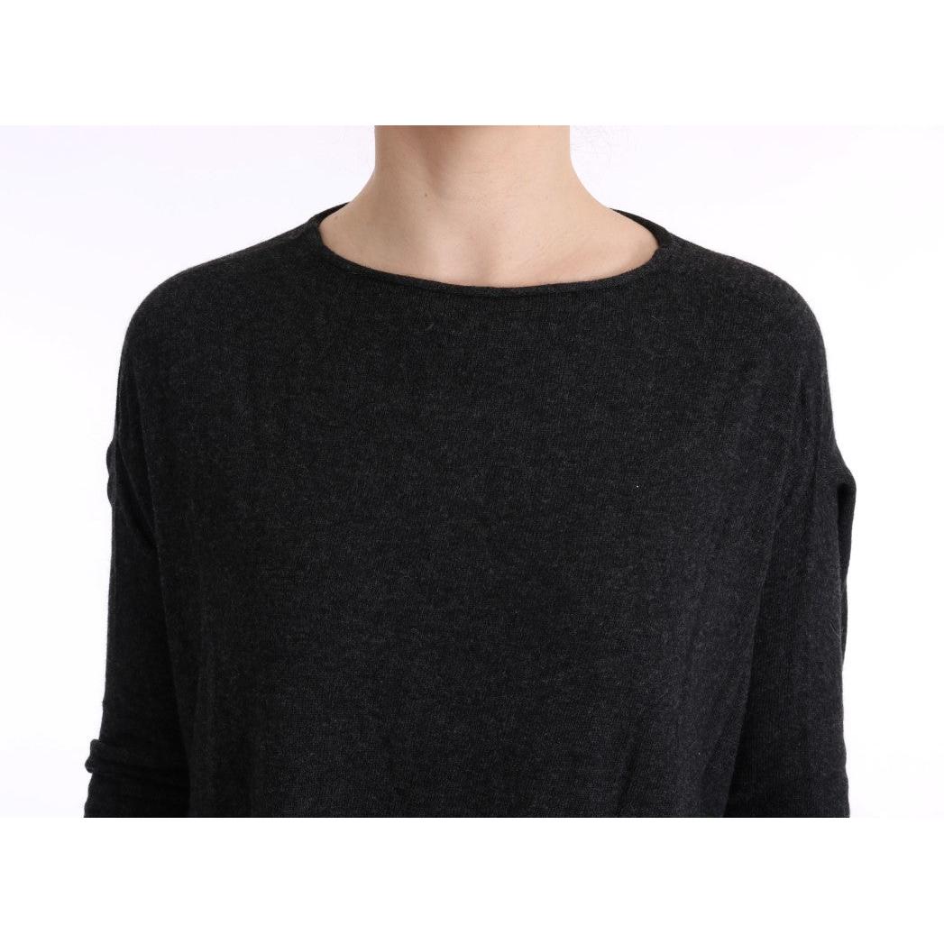 Gray Viscose Knitted Sweater - coffeewithmee2